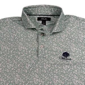 RLX Ralph Lauren Polo Shirt Mens Small Green Floral Performance Short Sleeve